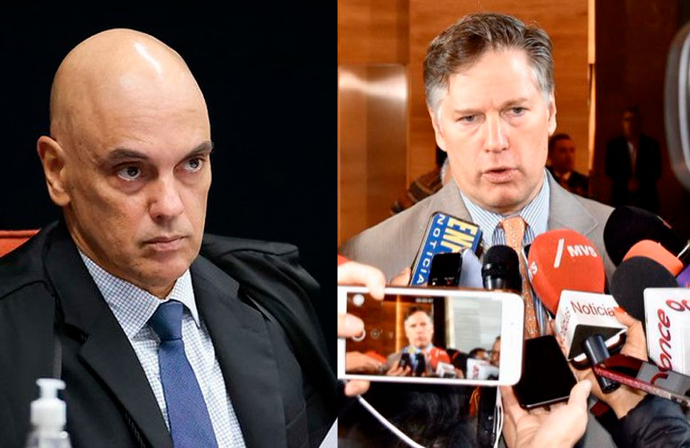 Ministro do STF, Alexandre de Moraes e o vice-secretário de Estado dos EUA, Christopher Landau.