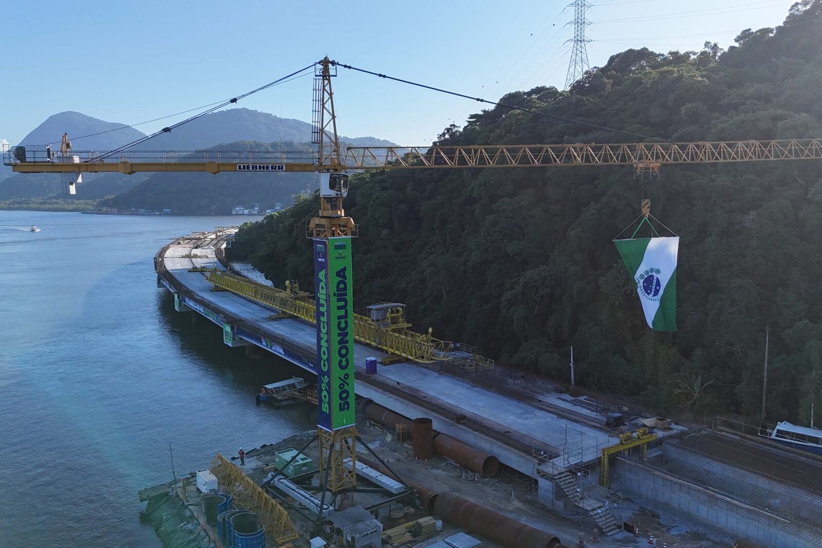 Do sonho à realidade: Governador Ratinho Junior visitou canteiro de obras da Ponte de Guaratuba que alcançou 50% de conclusão 47 dji 20250501192236 0173 d