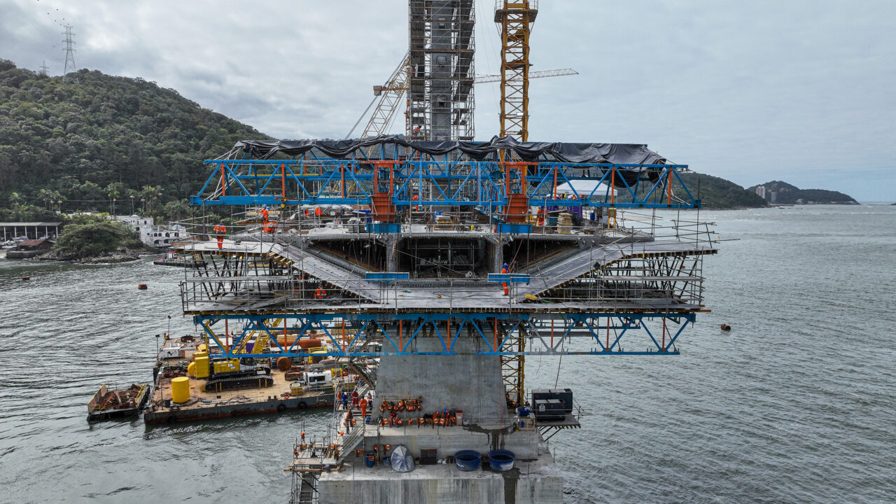 Obras da Ponte de Guaratuba alcançam 70% de execução, confira vídeo e fotos