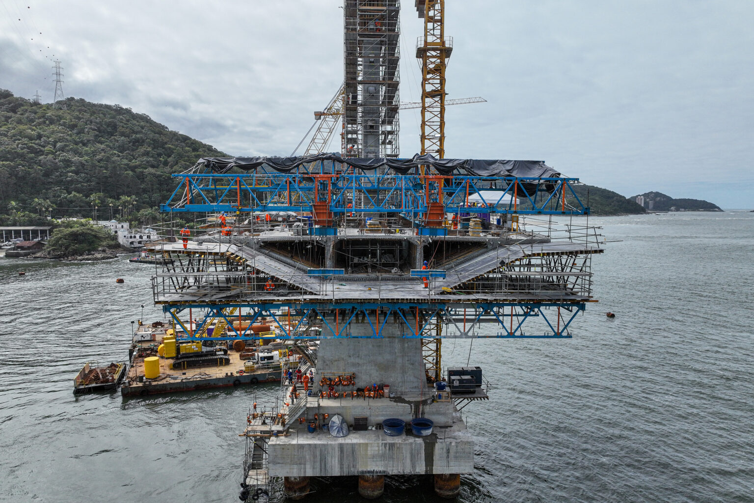 Obras da Ponte de Guaratuba alcançam 70% de execução, confira vídeo e fotos