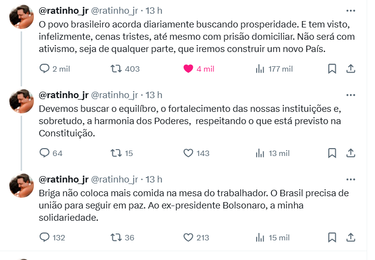 atinho Junior e Maria Victoria reagem à prisão de Bolsonaro decretada por Moraes