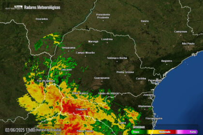 Previsão indica temporais entre segunda e terça no Paraná, aponta Simepar