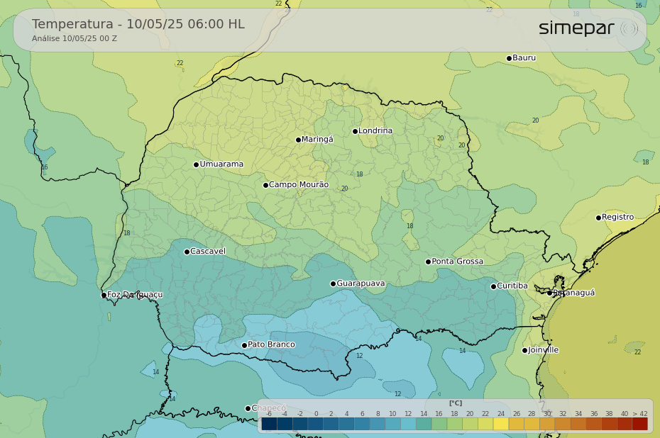 Previsão do Tempo no Paraná: Chuva e Frio no Fim de Semana 3 temperatura 1